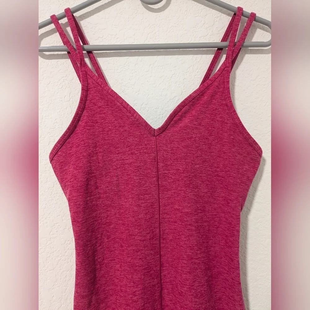 Alo Hot Pink Sleeveless V-Neck Alosoft Suns Out Onesie Romper SM